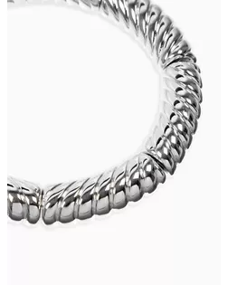 Браслет пластик на резинке "Стиль" резной, цвет серебро арт. СМЛ-282549-1-СМЛ0010905782