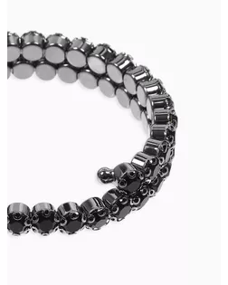 Браслет-пружинка со стразами, цвет чёрный арт. СМЛ-282576-1-СМЛ0010935867