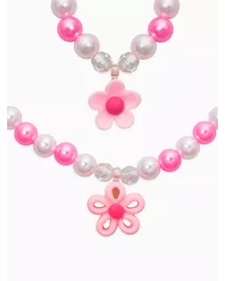 Набор детских украшений "Выбражулька" цветок, 4 предмета: клипсы, кольцо, бусы, браслет арт. СМЛ-282656-1-СМЛ0010937202