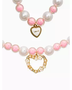 Набор детских украшений "Выбражулька" нежность, 4 предмета: клипсы, кольцо, бусы, браслет арт. СМЛ-282657-1-СМЛ0010937203