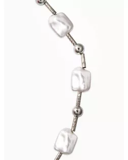 Бусы "Жемчуг" майорика прямоугольник, цвет белый в серебре арт. СМЛ-282558-1-СМЛ0010905809