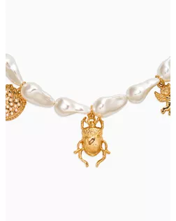 Бусы "Жемчуг" скоробей, 40+уудл. №10, цвет белый в золоте арт. СМЛ-283743-1-СМЛ0010937125