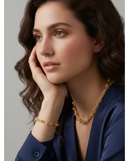 Набор 2 пред-а: цепь,браслет медь "Узел" 20/40+удл, цвет золото арт. СМЛ-283757-1-СМЛ0010937146