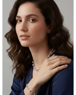 Набор 2 пред-а: цепь,браслет медь "Узел" 20/40+удл, цвет серебро арт. СМЛ-283758-1-СМЛ0010937147