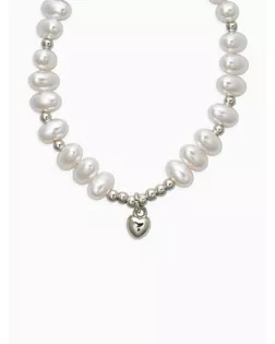 Браслет жемчуг "Рисинкис сердцем" , цвет белый в серебре арт. СМЛ-283781-1-СМЛ0010936499