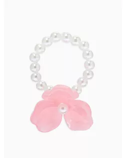 Кольцо "Цветок" трёхлистник жемчужный, цвет розовый безразмерное на резинке арт. СМЛ-283833-1-СМЛ0010979761