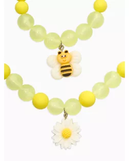 Набор детский "Выбражулька" 2 пред-а: бусы, браслет, пчелка, бело-желтый арт. СМЛ-283904-1-СМЛ0010967617