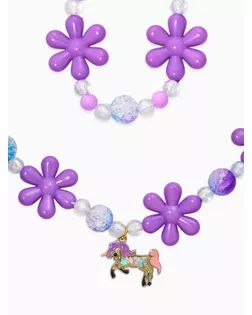 Набор детский "Выбражулька" 2 пред-а: бусы, браслет, единорог, фиолетовый арт. СМЛ-283905-1-СМЛ0010967618