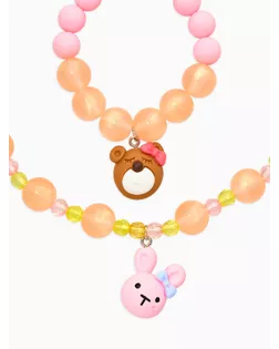 Набор детский "Выбражулька" 2 пред-а: бусы, браслет, мишка, заяц, цветной арт. СМЛ-283908-1-СМЛ0010967622