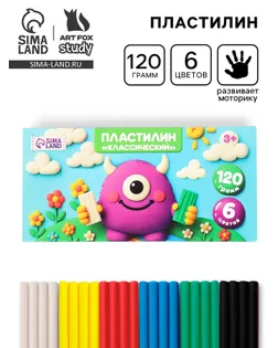 Пластилин 6 цветов, 120 г Буки Бяки арт. СМЛ-284969-1-СМЛ0010392314