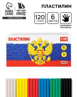 Пластилин «Герб», 6 цветов, 120 г арт. СМЛ-284999-1-СМЛ0010956938