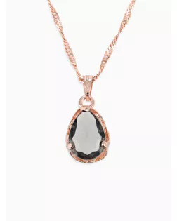 Гарнитур 3 предмета: серьги, кулон, кольцо безразмерное "Эдель", капля, цвет серый в золоте арт. СМЛ-24974-1-СМЛ0824379