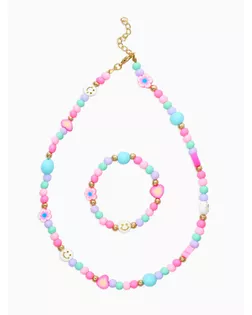 Набор детский «Выбражулька. Смайл», 2 предмета: бусы, браслет, разноцветный арт. СМЛ-284426-1-СМЛ0010967626