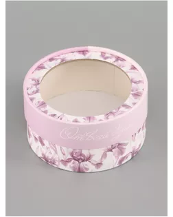 Коробка тубус с окном «Нежные ирисы», 12 х 12 х 5 см арт. СМЛ-285378-1-СМЛ0010960402