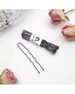 Шпильки для волос чёрные (набор 10 шт.) арт. СМЛ-19610-3-СМЛ0084622