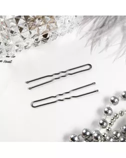 Шпильки для волос "Серебряный цвет" (набор 10 шт.) арт. СМЛ-19612-3-СМЛ0888530