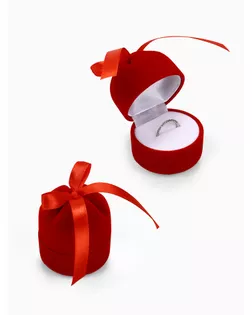 Футляр под кольцо "Подарочек", 5*5*6, цвет красный, вставка белая арт. СМЛ-25391-1-СМЛ0097917