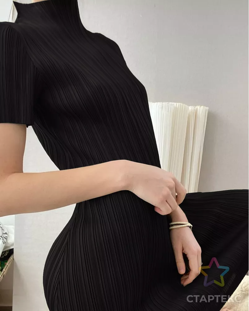 Шелк  плиссе "Шоколад" арт. ПШ-115-1-25342.001 - рис. 2