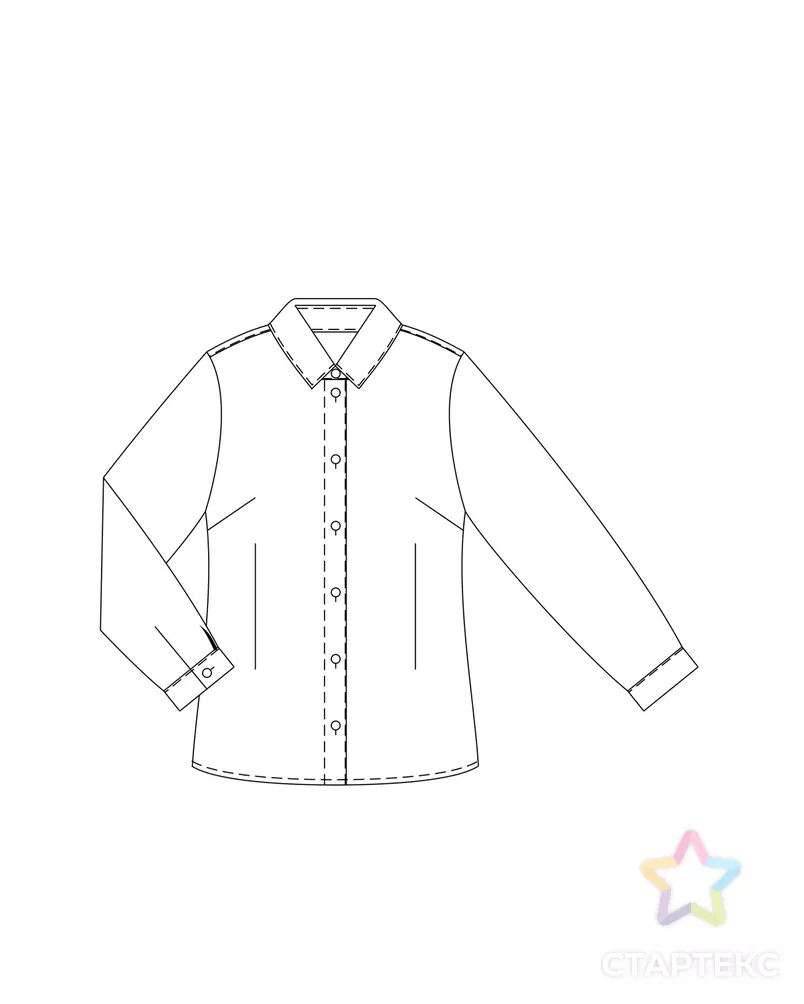 Выкройка: блузка W-06-1002 арт. ВКК-3124-6-ВП0801 - рис. 1