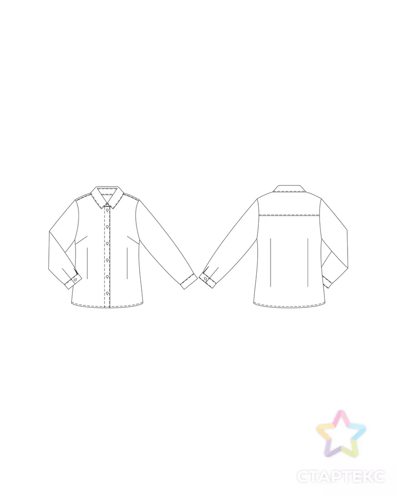 Выкройка: блузка W-06-1002 арт. ВКК-3124-6-ВП0801 - рис. 3