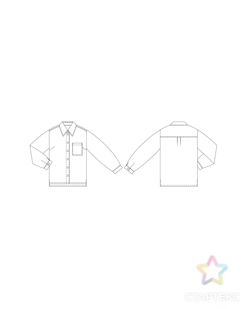 Выкройка: блузка W-07-1001 арт. ВКК-3125-2-ВП0802 - рис. 3
