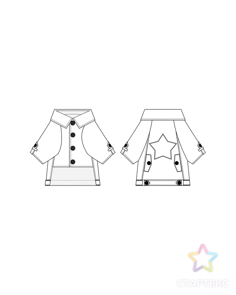 Выкройка: куртка Р-11-1002 арт. ВКК-3113-11-ВП0789 - рис. 2