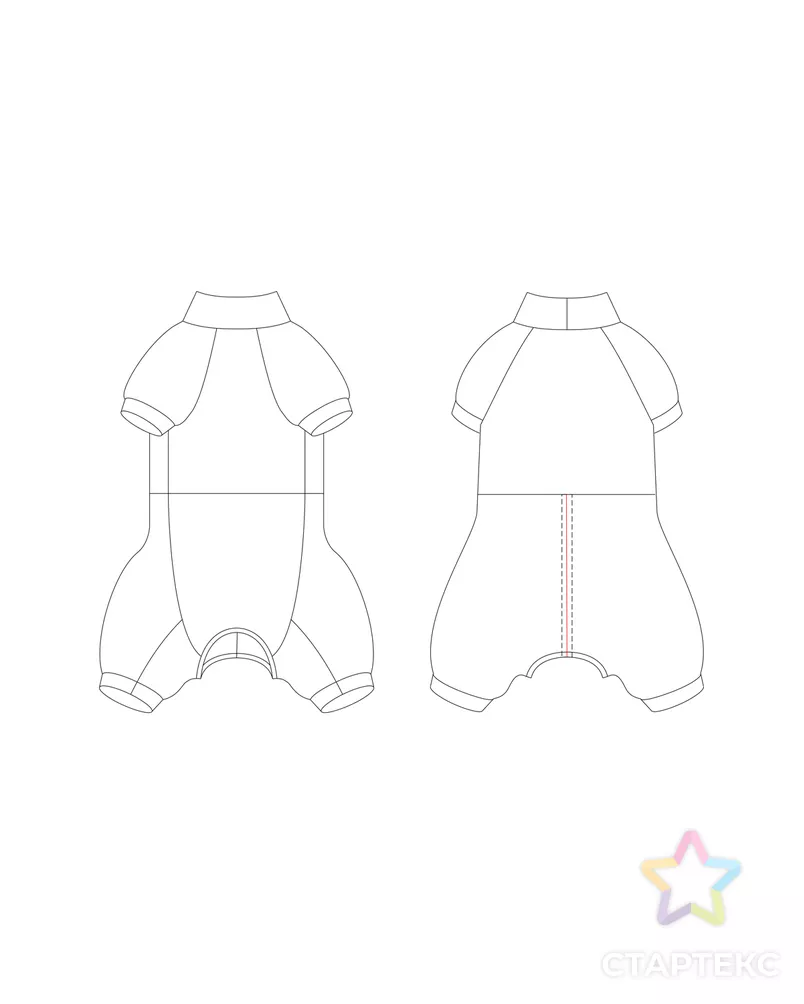 Выкройка: комбинезон CAT Р-27-1001 арт. ВКК-3001-12-ВП0677 - рис. 2