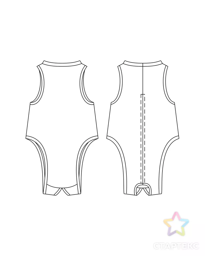 Выкройка: боди CAT Р-28-1001 арт. ВКК-3000-6-ВП0676 - рис. 2