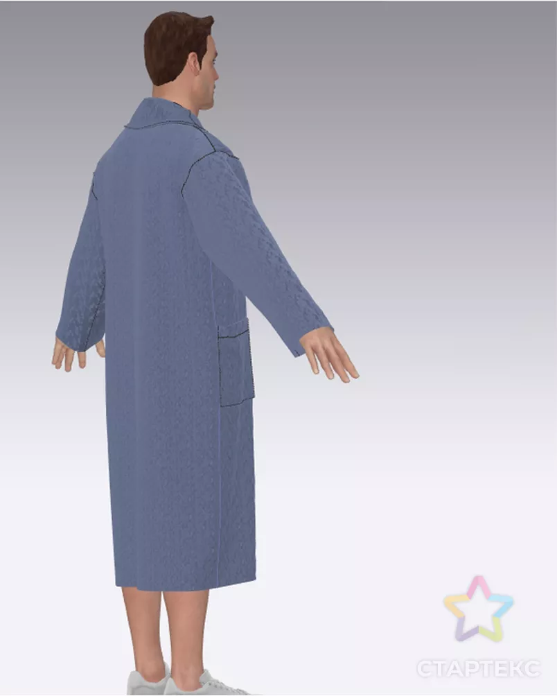 Выкройка: халат махровый для мужчин М-06 арт. ВКК-4199-1-ВП1091 - рис. 2