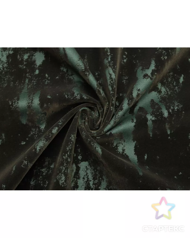 Принтованная джинса, в зелёно-чёрных тонах арт. ГТ-9566-1-ГТ11-11477-2-21-1 - рис. 1