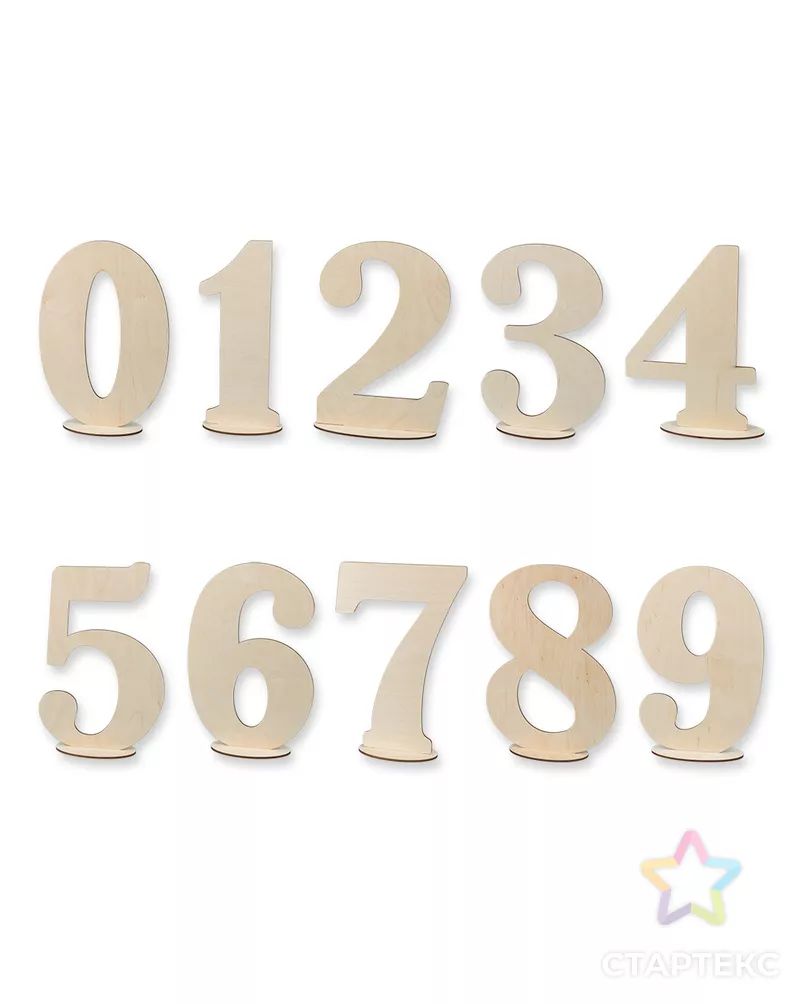 Заготовки для декорирования "Mr. Carving" ВД-386 Цифры на подставке фанера 30 см арт. ГММ-8659-2-ГММ0059782 - рис. 2