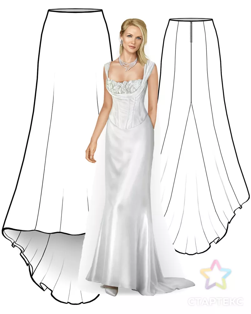 Выкройка: юбка с клином арт. ВКК-1193-10-ЛК0002012 - рис. 3