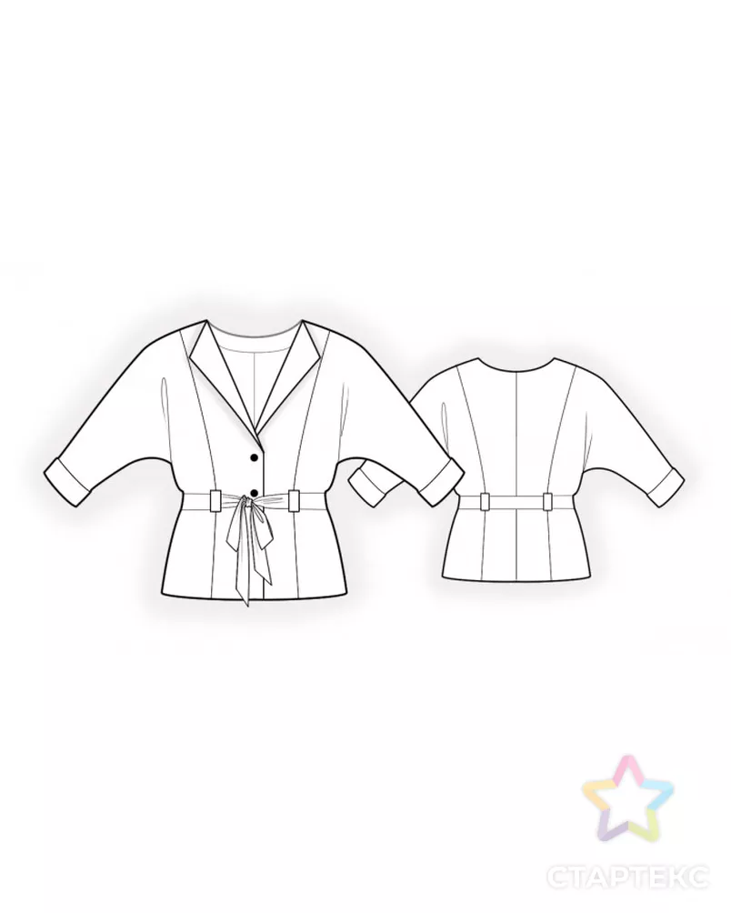 Выкройка: жакет без подкладки арт. ВКК-3263-7-ЛК0002277 - рис. 2