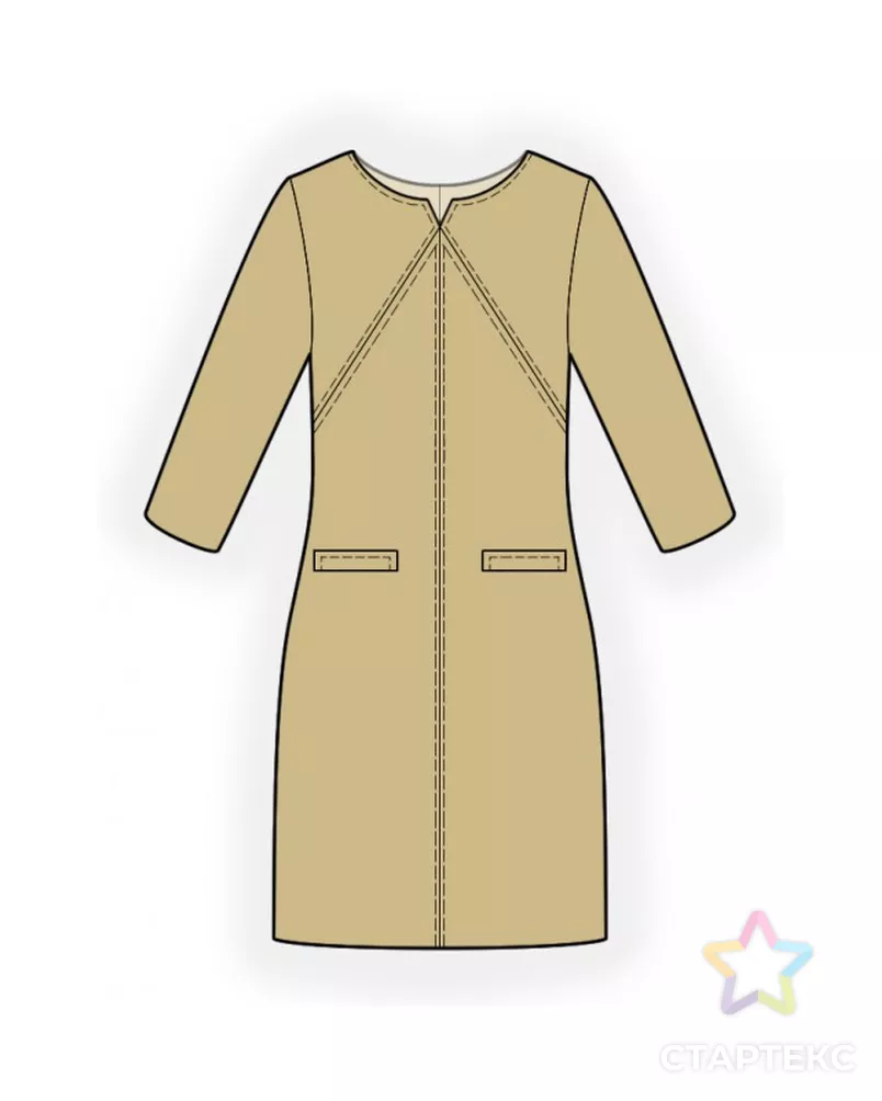 Выкройка: платье с косыми рельефами арт. ВКК-4409-3-ЛК0002529 - рис. 1