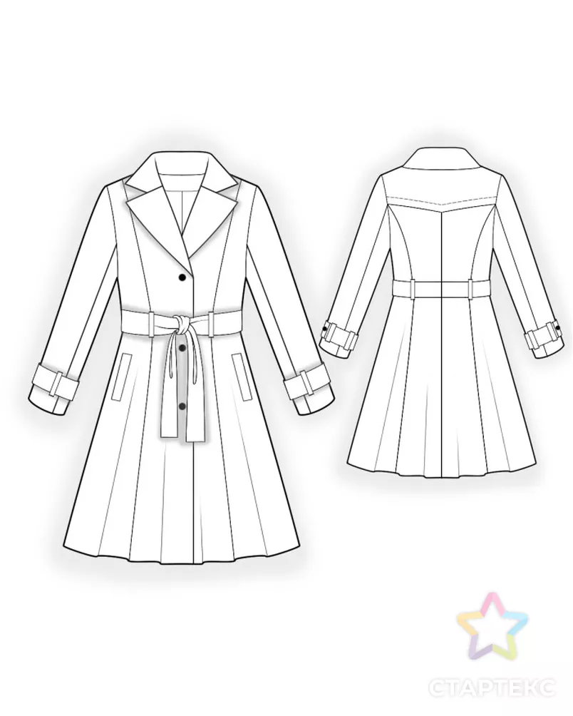 Выкройка: плащ арт. ВКК-4654-6-ЛК0002684 - рис. 2