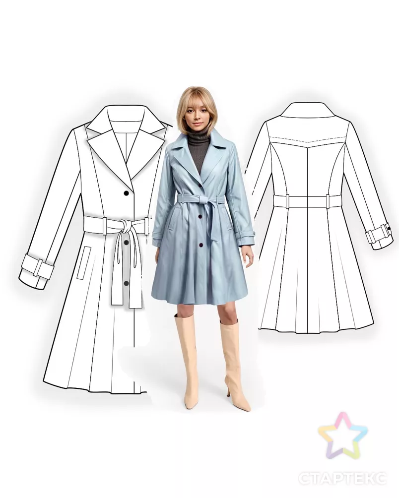 Выкройка: плащ арт. ВКК-4654-6-ЛК0002684 - рис. 3