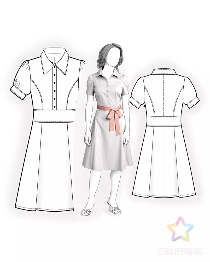 Выкройка: платье в спортивном стиле арт. ВКК-1552-2-ЛК0004115 - рис. 3