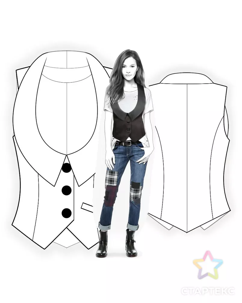 Выкройка: жилет арт. ВКК-1387-8-ЛК0004339 - рис. 3