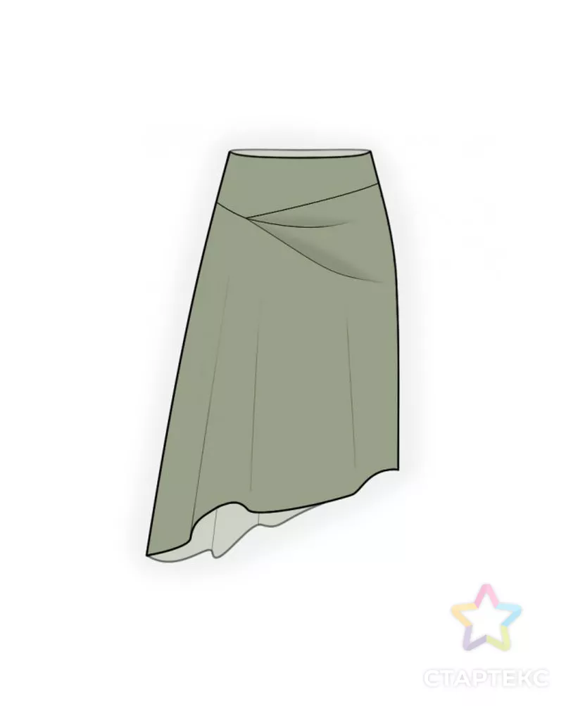 Выкройка: юбка со сложным передом арт. ВКК-3642-3-ЛК0004634 - рис. 1