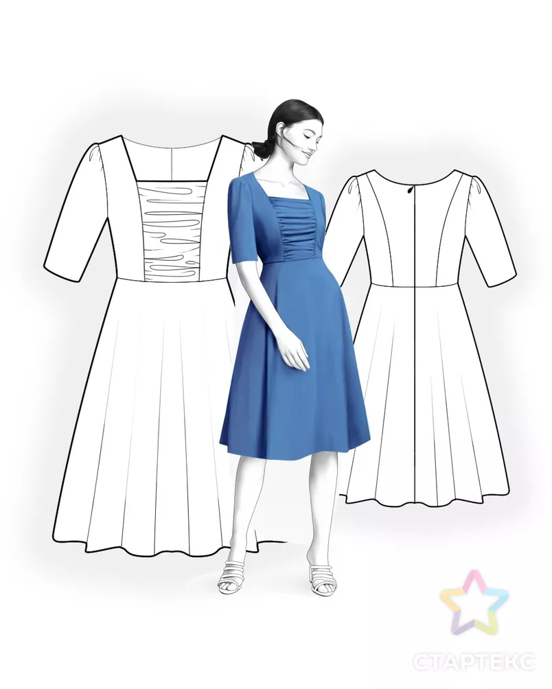 Выкройка: платье с декоративным лифом арт. ВКК-2753-11-ЛК0004886 - рис. 3