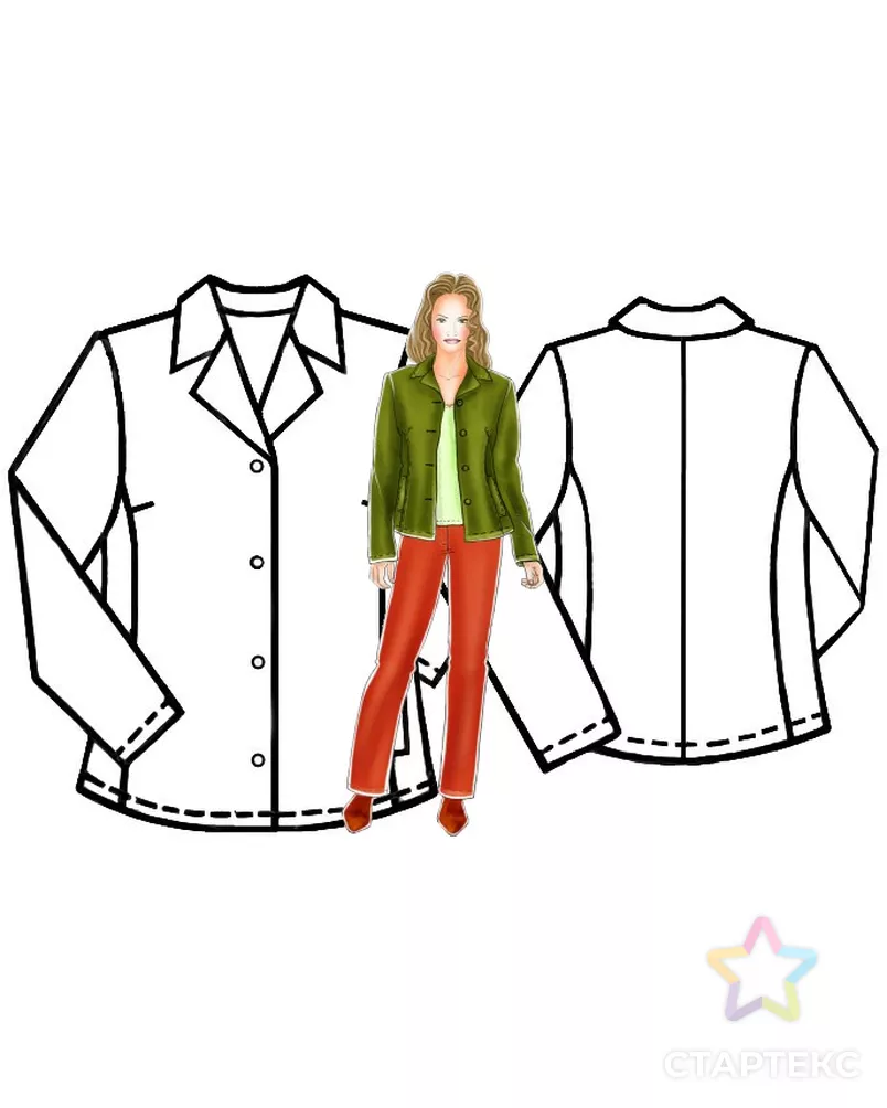 Выкройка: жакет из плащевой ткани арт. ВКК-1531-9-ЛК0005161 - рис. 3