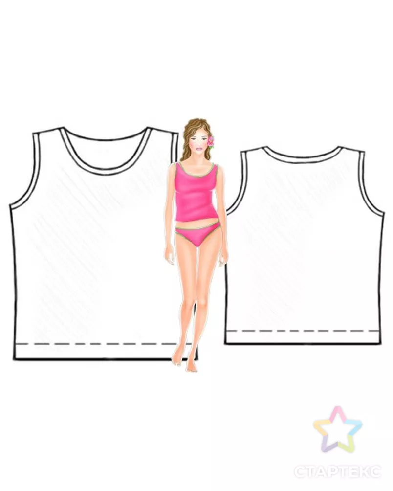 Выкройка: маечка арт. ВКК-1955-3-ЛК0005245 - рис. 3