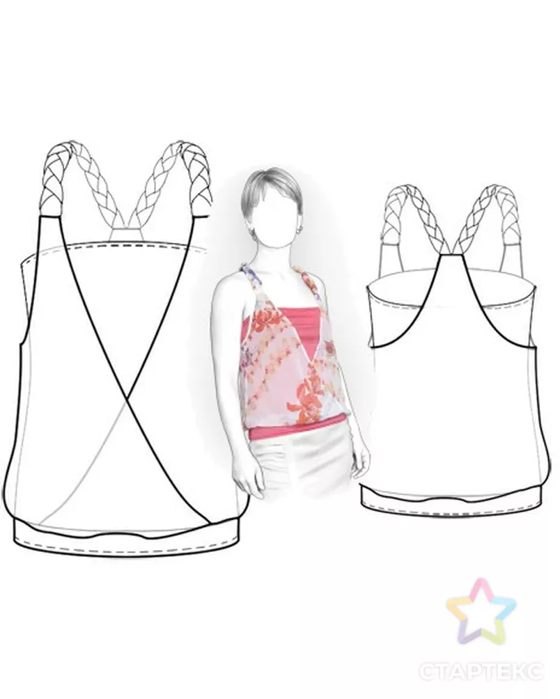 Выкройка: трикотажный топ арт. ВКК-1030-9-ЛК0005898 - рис. 3