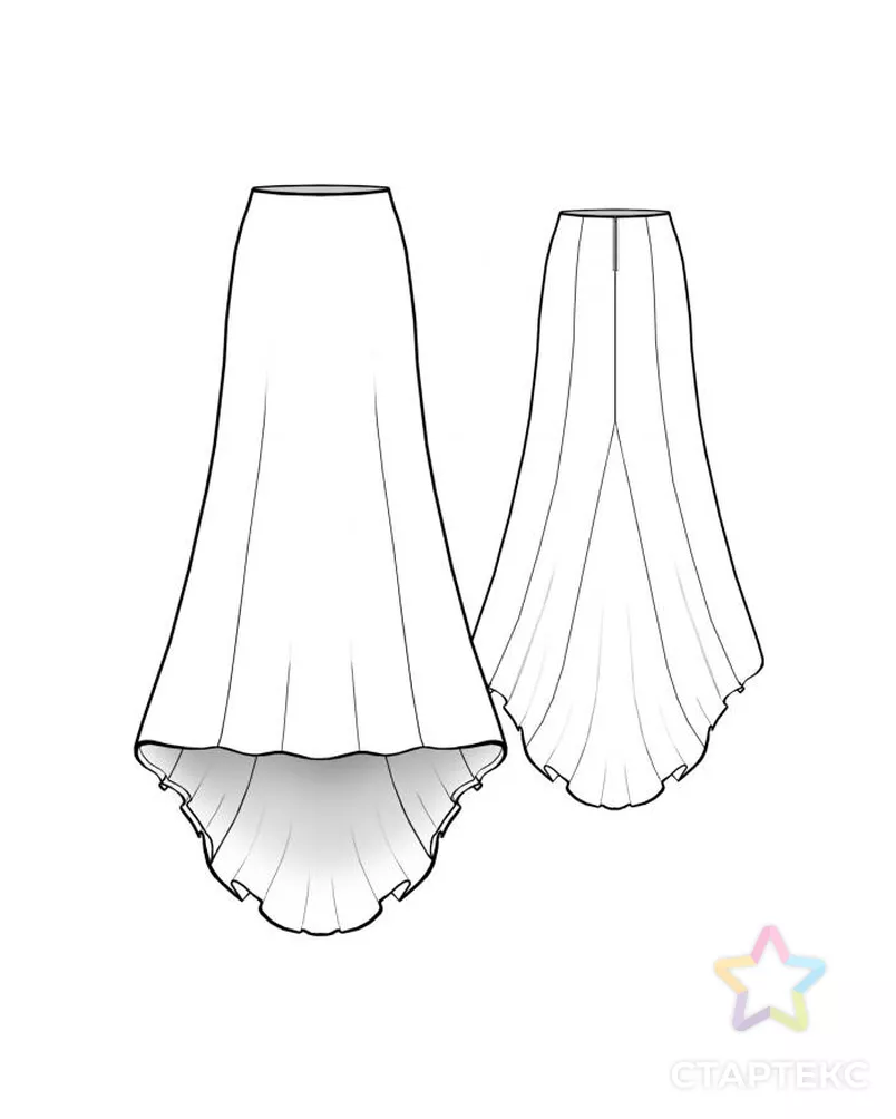 Выкройка: юбка с клином арт. ВКК-1193-10-ЛК0002012 - рис. 2