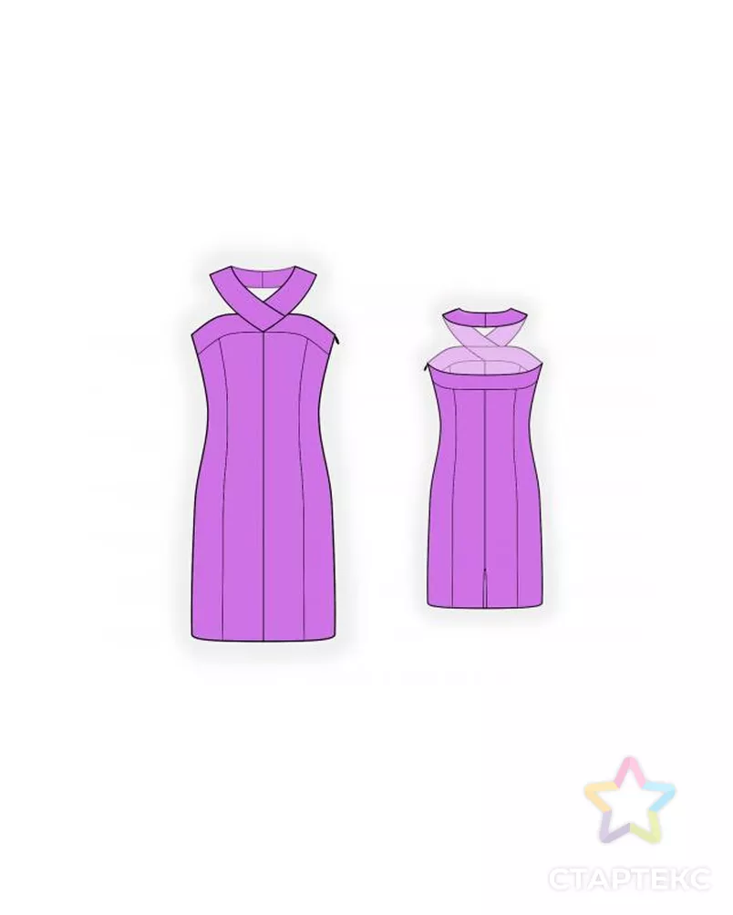 Выкройка: платье шелковое арт. ВКК-1222-12-ЛК0004054 - рис. 1