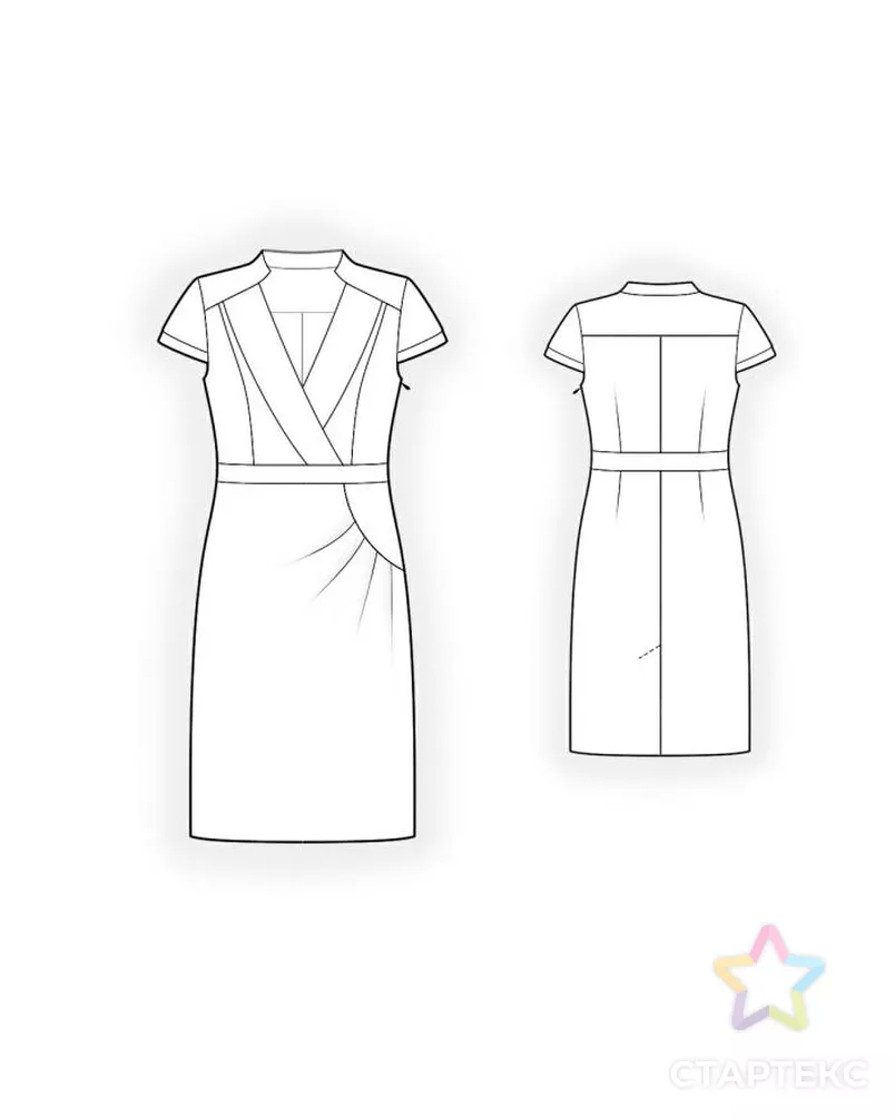 Выкройка: платье со складками на юбке арт. ВКК-1353-11-ЛК0004275 - рис. 2