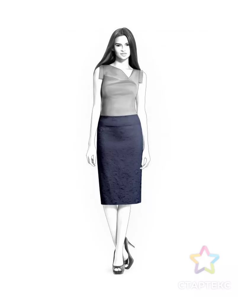 Выкройка: юбка с кокеткой арт. ВКК-1407-3-ЛК0004327 - рис. 1