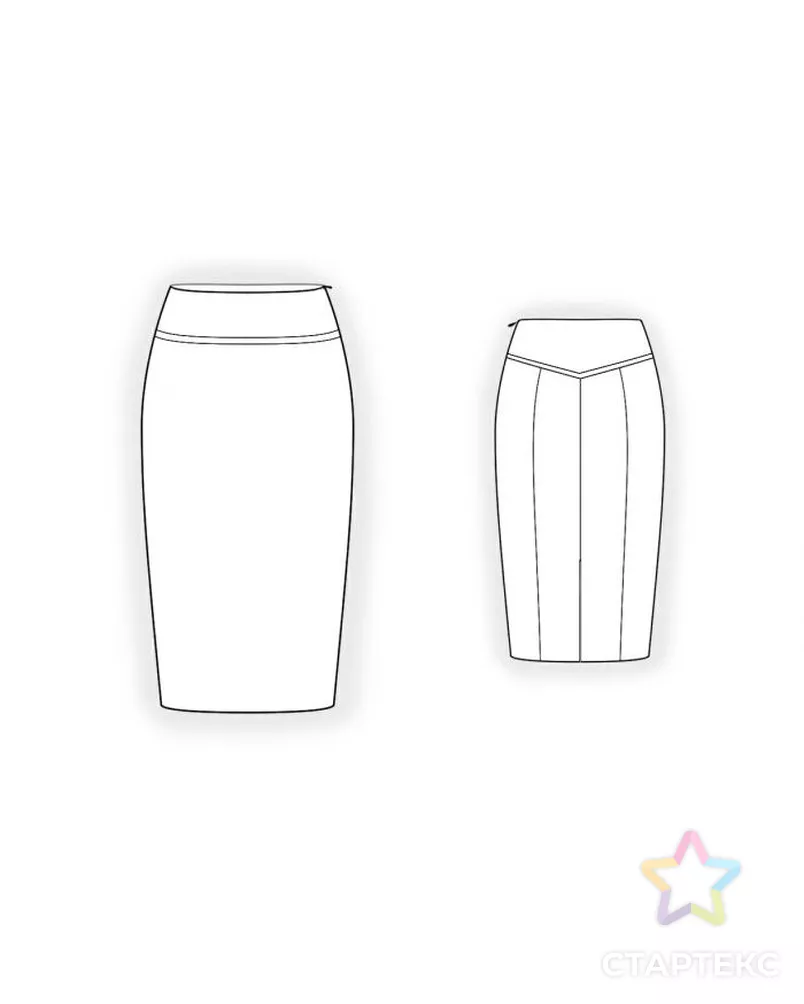 Выкройка: юбка с кокеткой арт. ВКК-1407-3-ЛК0004327 - рис. 2