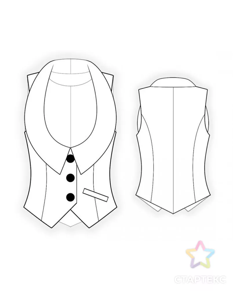 Выкройка: жилет арт. ВКК-1387-8-ЛК0004339 - рис. 2