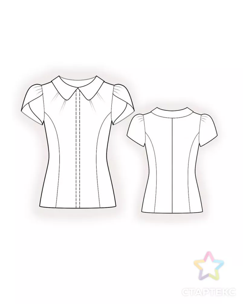 Выкройка: блузка с пышным рукавом арт. ВКК-1226-2-ЛК0004379 - рис. 2